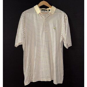 Augusta National Masters Polo Shirt Pima Cotton Yellow Black Stripes Size Large